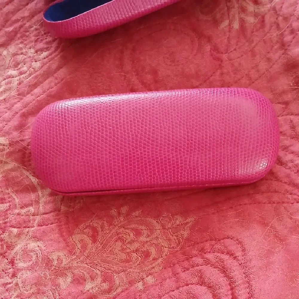 Lilly Pulitzer Pink Eyeglass Case with Gold Logo